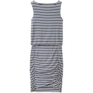 New Womens NWT Athleta Dress S Ruched Work White Dark Flint Gray Soft Blouson